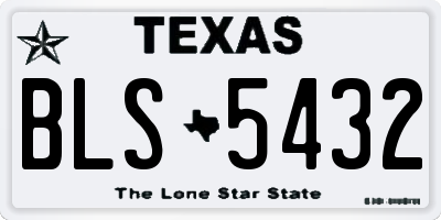 TX license plate BLS5432