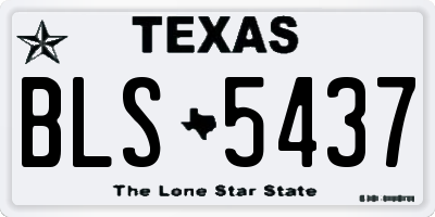 TX license plate BLS5437