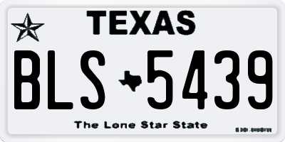 TX license plate BLS5439