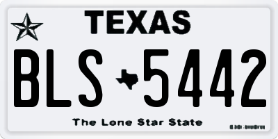 TX license plate BLS5442