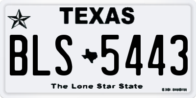 TX license plate BLS5443
