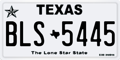 TX license plate BLS5445