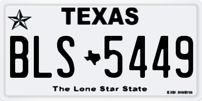 TX license plate BLS5449