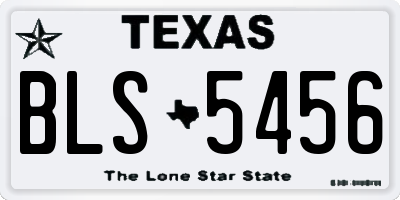 TX license plate BLS5456