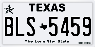 TX license plate BLS5459