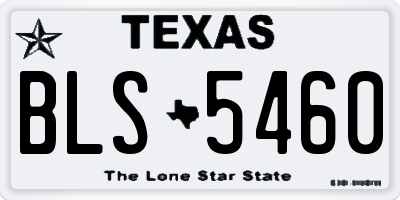 TX license plate BLS5460