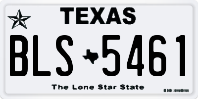 TX license plate BLS5461