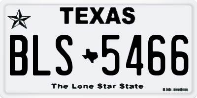TX license plate BLS5466