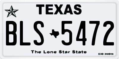 TX license plate BLS5472