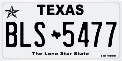 TX license plate BLS5477