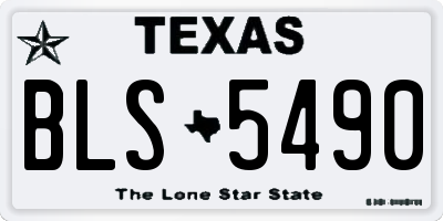 TX license plate BLS5490