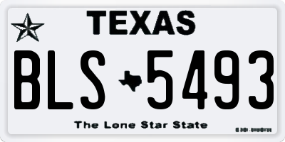 TX license plate BLS5493
