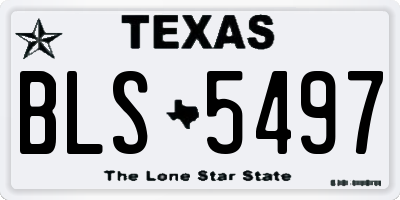 TX license plate BLS5497
