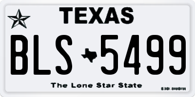 TX license plate BLS5499