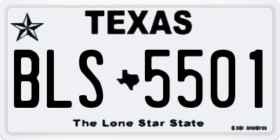 TX license plate BLS5501
