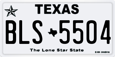 TX license plate BLS5504