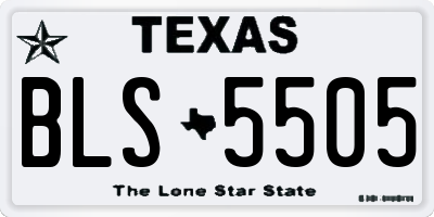 TX license plate BLS5505