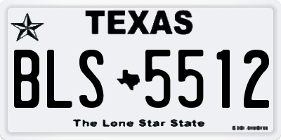 TX license plate BLS5512