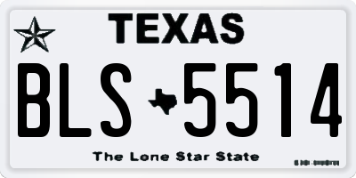 TX license plate BLS5514