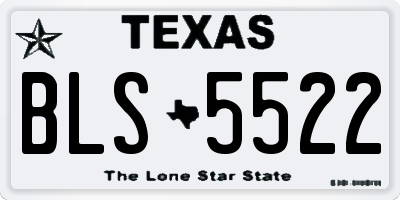 TX license plate BLS5522