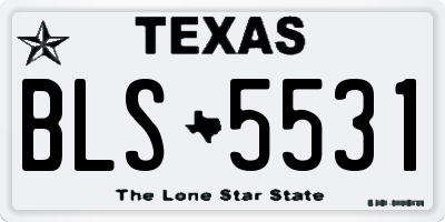 TX license plate BLS5531