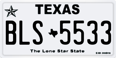 TX license plate BLS5533