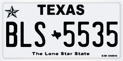 TX license plate BLS5535