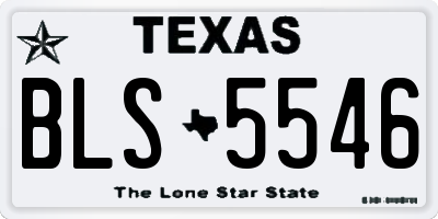 TX license plate BLS5546