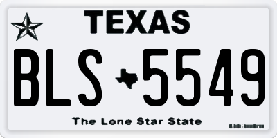 TX license plate BLS5549