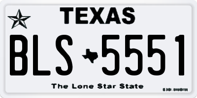 TX license plate BLS5551