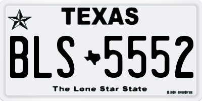 TX license plate BLS5552