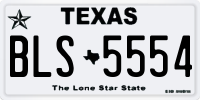 TX license plate BLS5554