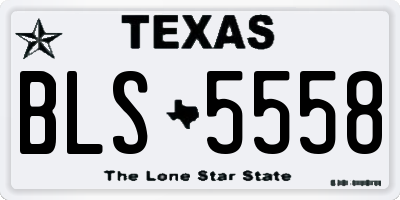 TX license plate BLS5558