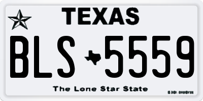 TX license plate BLS5559