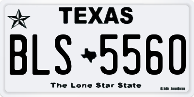 TX license plate BLS5560