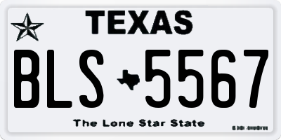 TX license plate BLS5567