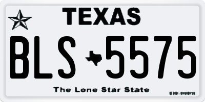 TX license plate BLS5575