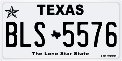 TX license plate BLS5576