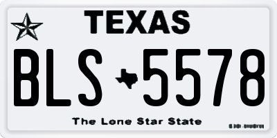 TX license plate BLS5578