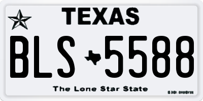 TX license plate BLS5588