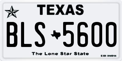 TX license plate BLS5600
