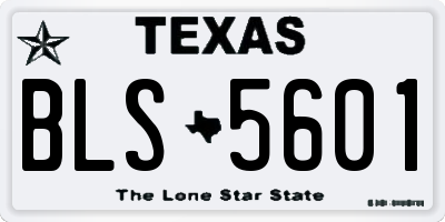 TX license plate BLS5601