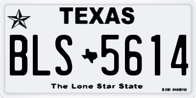 TX license plate BLS5614