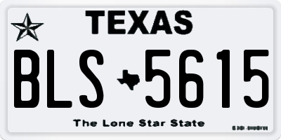 TX license plate BLS5615
