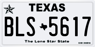 TX license plate BLS5617