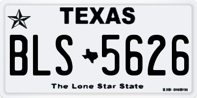 TX license plate BLS5626