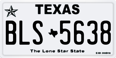 TX license plate BLS5638