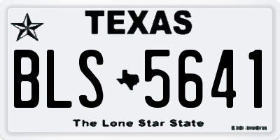 TX license plate BLS5641