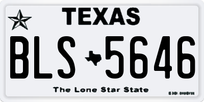 TX license plate BLS5646