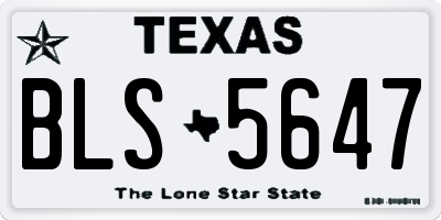 TX license plate BLS5647